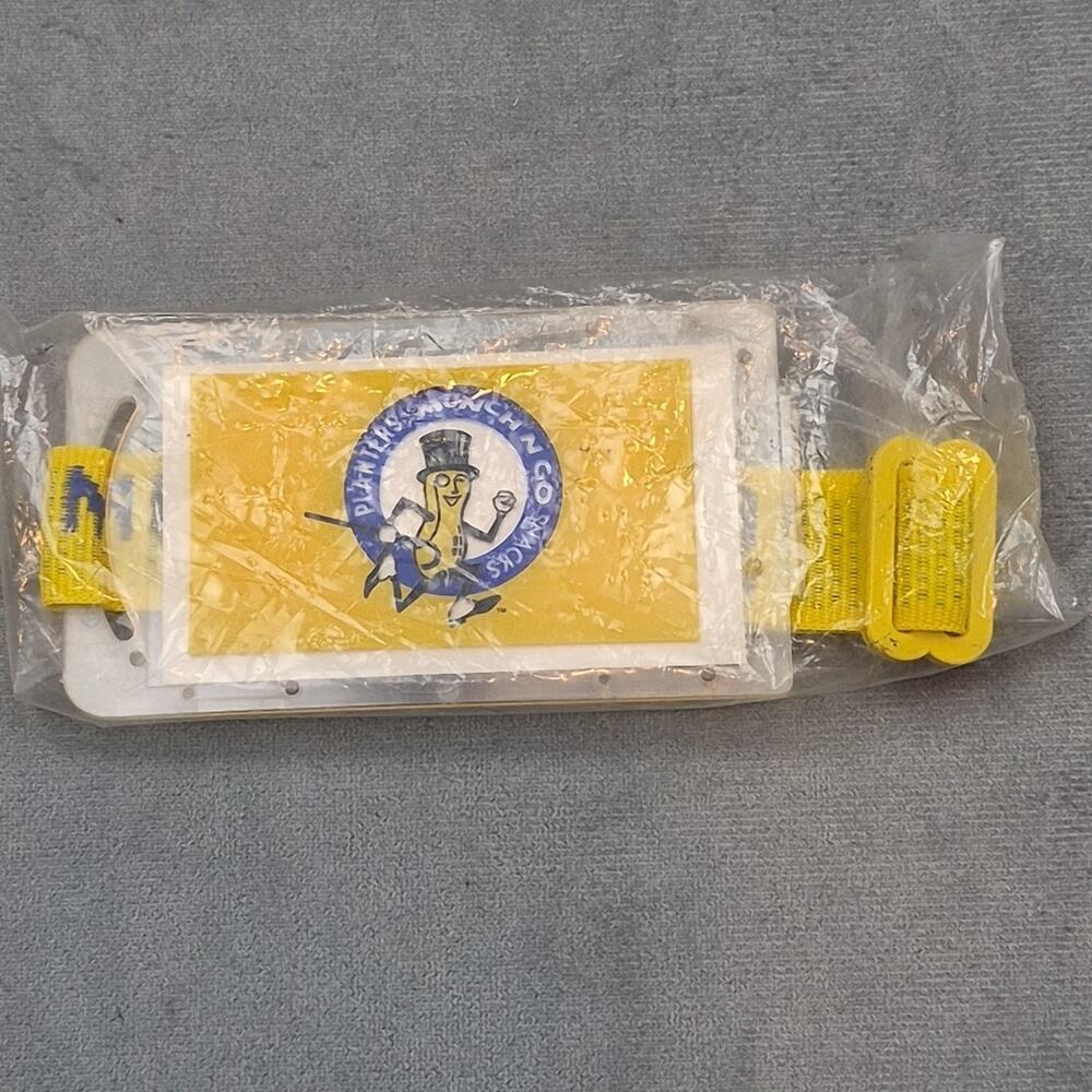 Planters Peanut Vintage Suit Case Tag Bright Yellow Advertising Promo Item